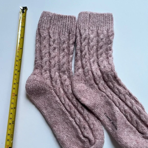Simone Rocha Pink Cable Knit Socks - Picture 2 of 4